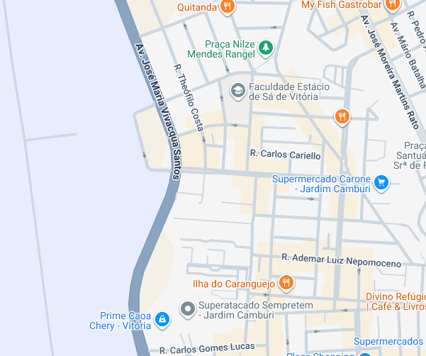 Mapa da localização do consultório na Avenida Armando Duarte Rabello, Jardim Camburi